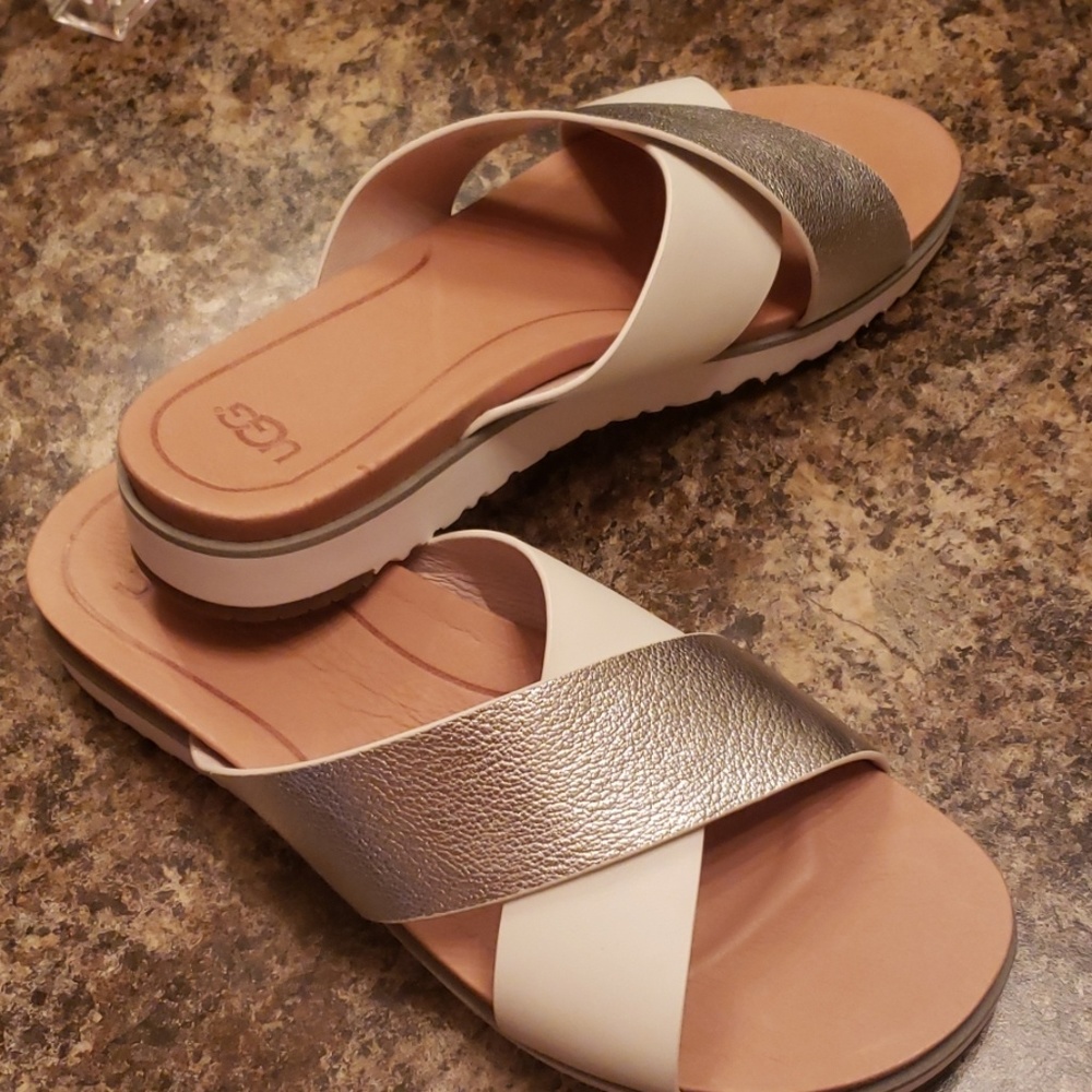 Ugg Silver and White Sandal